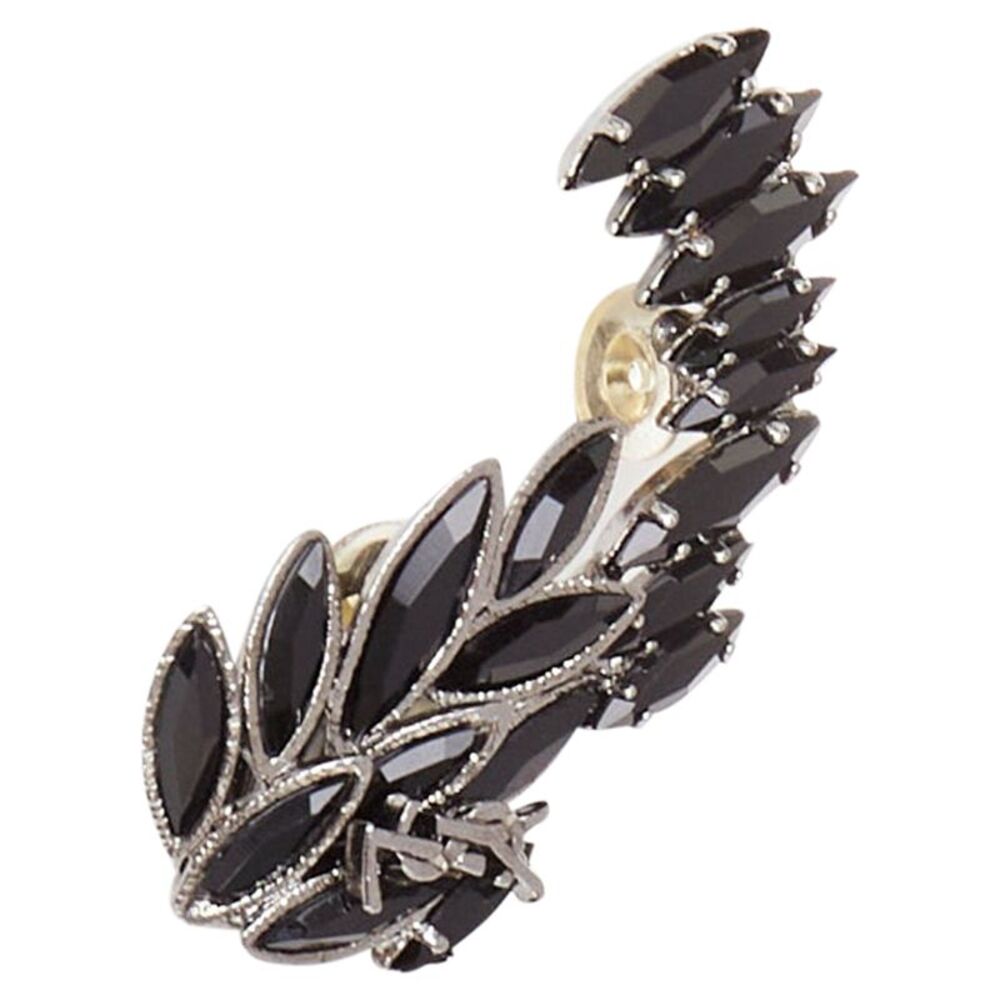 Saint Laurent YSL logo crystal marquise ear climber